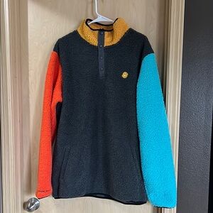 Dutch Bros Colorful Fleece Pullover with Button Detail